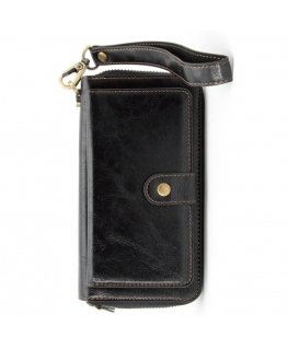 Evelatus Eco Leather Zipper Wallet with Magnetic Phone Holder &