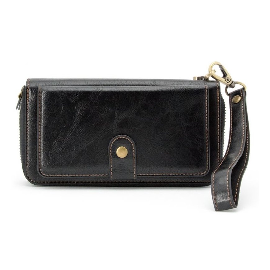 Evelatus Eco Leather Zipper Wallet with Magnetic Phone Holder & – 2