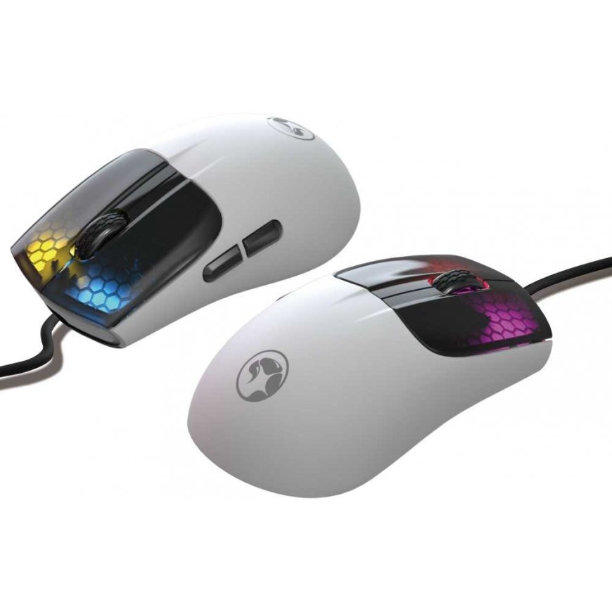 Marvo Scorpion M727 balta pelė su laidu | 12400 DPI – 5