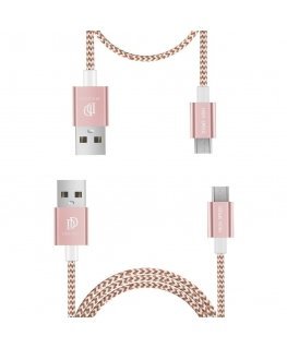Dux Ducis KII Premium Micro USB Set Of 2 Material Data and Charging Cables 100 cm + 20 cm Pink