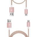 Dux Ducis KII Premium Micro USB Set Of 2 Material Data and Charging Cables 100 cm + 20 cm Pink