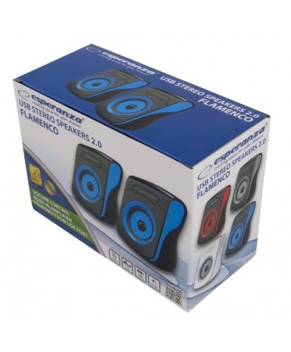 Esperanza FLAMENCO EP140KB computer speakers (2.0 black and blue) – 2