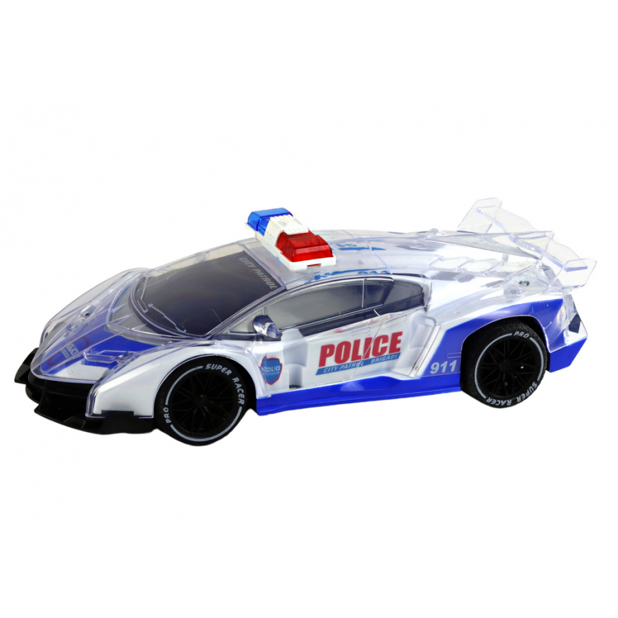 Lean Toys Policijos sportinio automobilio nuotoliniu būdu valdomas RC mastelio 1:16 žibintai – 2