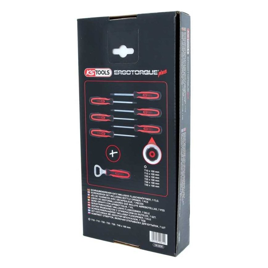6 dalių atsuktuvų rinkinys KS TOOLS Torx su priedu – 4