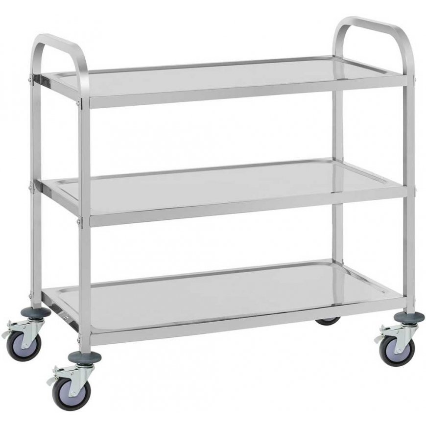 Catering trolley with 3 shelves, up to 150kg, made of stainless steel Royal Catering RCSW 3A – 2