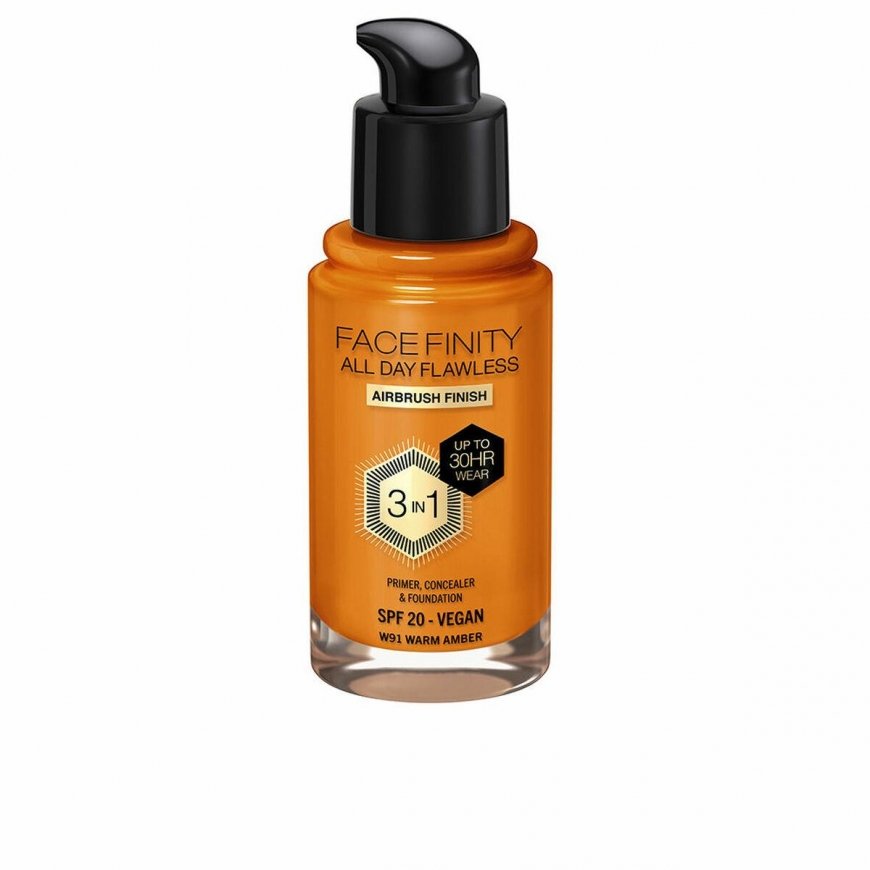 "Max Factor Facefinity All Day Flawless 3 in 1" foundation W91-Warm Amber 30ml