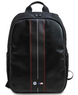 Backpack BMW BMBP15COMSCAKR 16" black/black Carbon Red Stripes