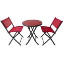 Outdoor furniture set Saska Garden Set MEBLI BALKONOWYCH STOLIK OKRĄGŁY I 2 KRZESŁA SKŁADANE Red Outdoor furniture set Saska Garden Set MEBLI BALKONOWYCH STOLIK OKRĄGŁY I 2 KRZESŁA SKŁADANE Red