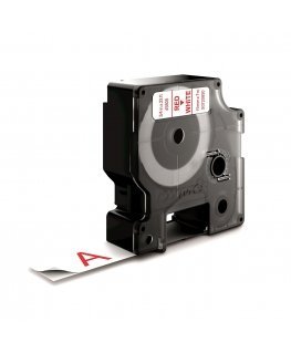 DYMO D1 Standard - Red on White - 19mm etikečių juostelė Raudona ant balto