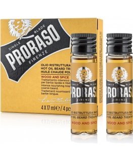 Wood & Spice Hot Oil Beard Treatment Karštas aliejus barzdos priežiūrai, 4x17 ml