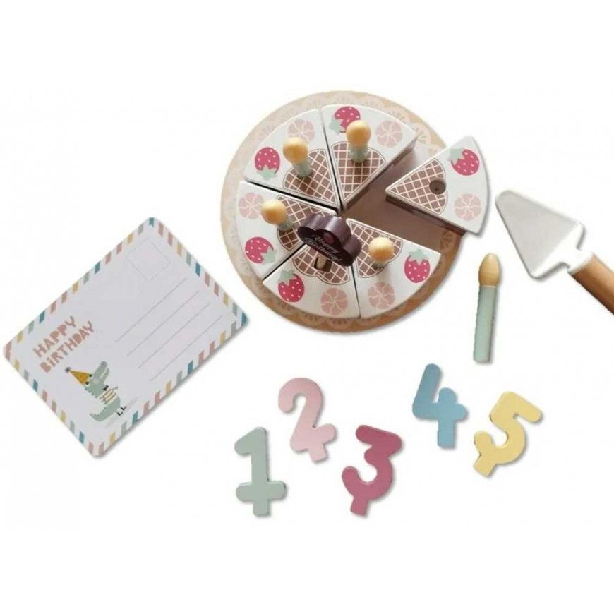 Tooky Toys TOOKY TOY Wooden Birthday Cake with Turnip Candles – 3