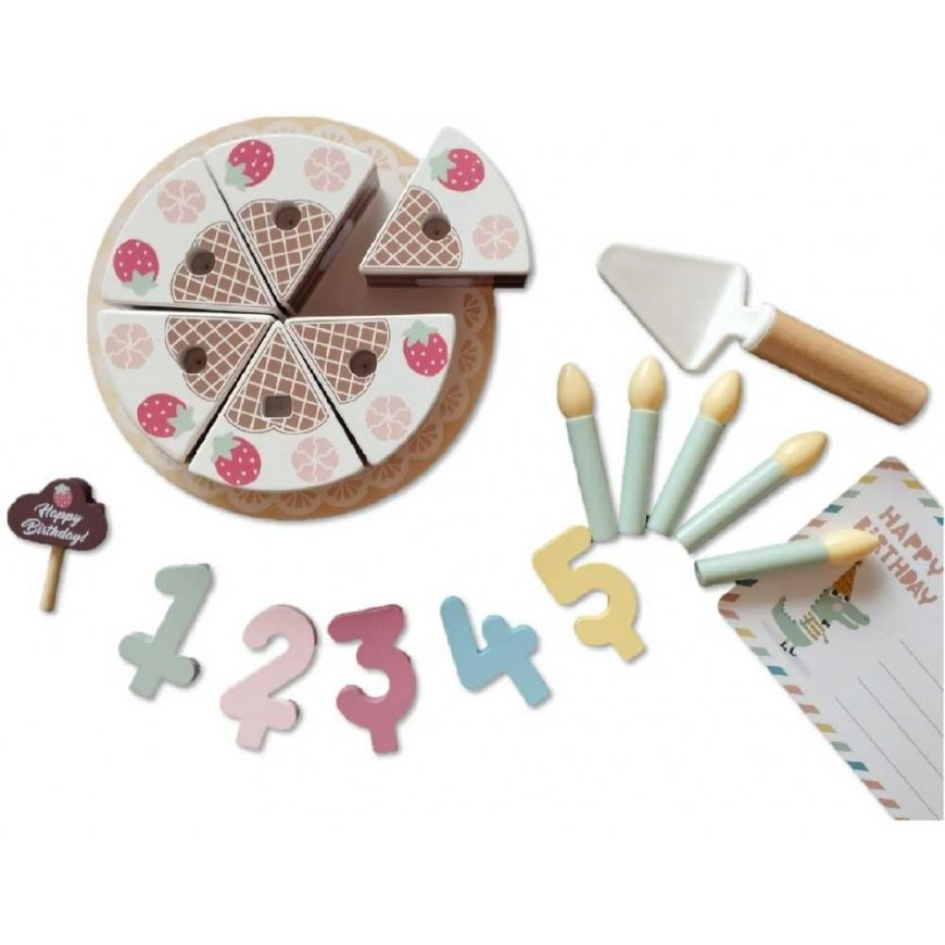 Tooky Toys TOOKY TOY Wooden Birthday Cake with Turnip Candles – 4