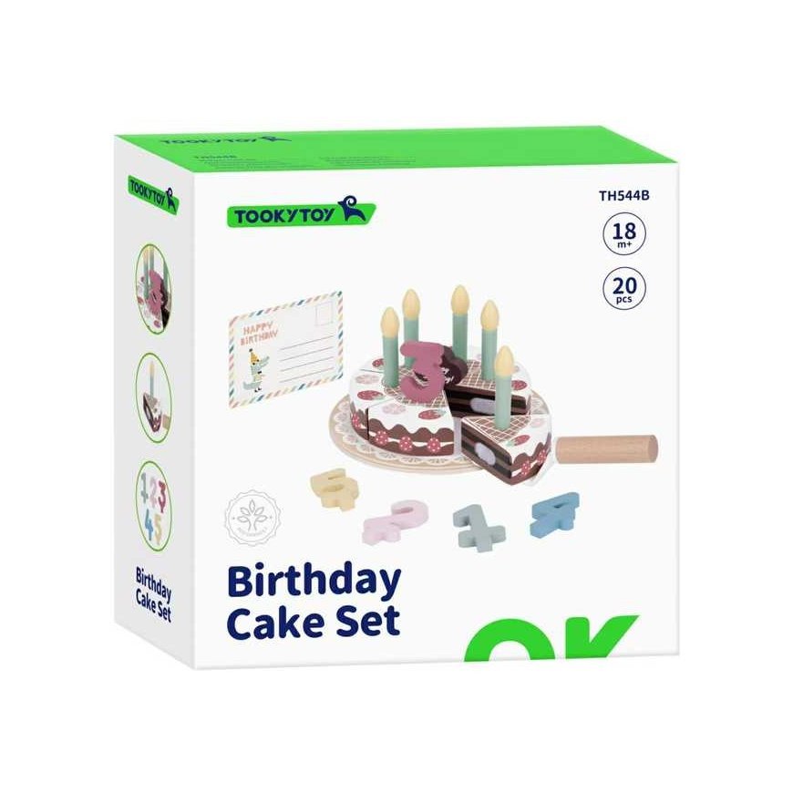 Tooky Toys TOOKY TOY Wooden Birthday Cake with Turnip Candles – 5