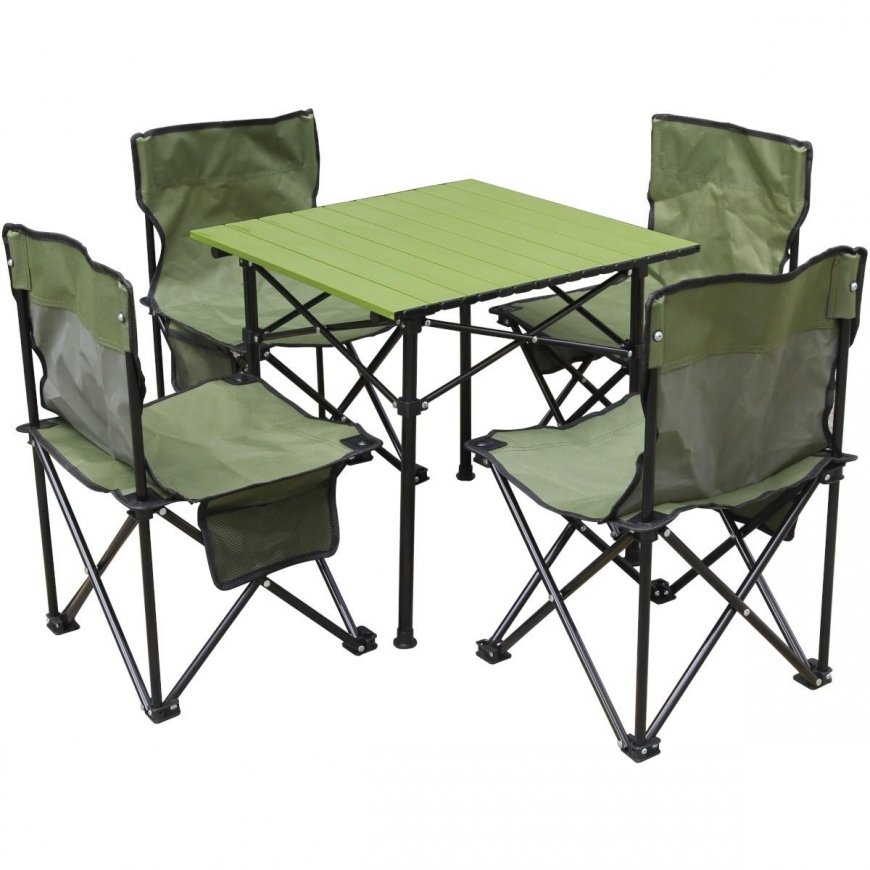 Royokamp Enero Camp Set Tourist 5W1 STOLIK I 4 KRZESŁA Green