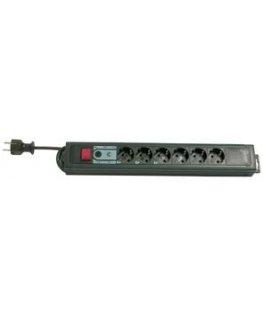 REV device protection socket line, 6-fold, 3,0m musta 250 V 3 m