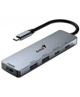 USB (3.0) hub 5-port, UH-500, gray, Genius, 2x USB 3.0, 1x HDMI, 2x USB-C, Power Delivery 100W