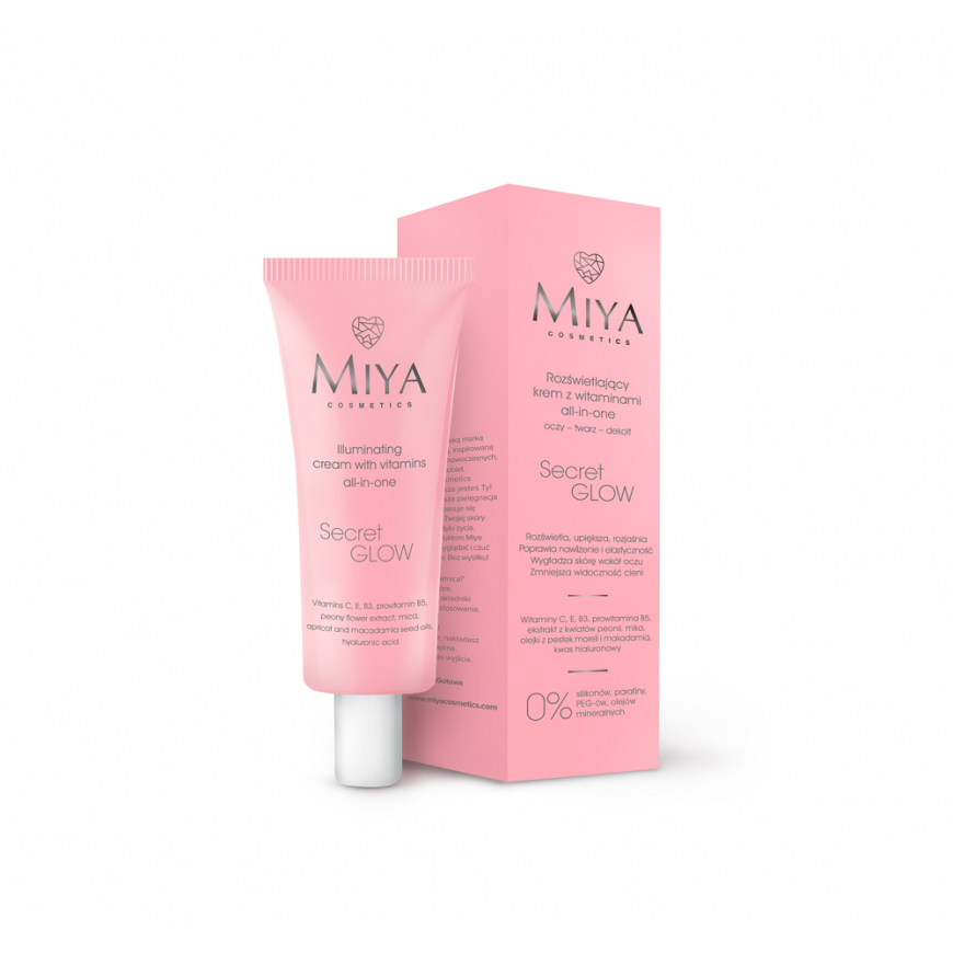 Miya Cosmetics Miya Secret Glow veido kremas su vitaminais, šviesinantis 30ml