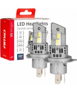 Żarówki samakohe led seria x5 winger h4 6000k canbus amio-03945
