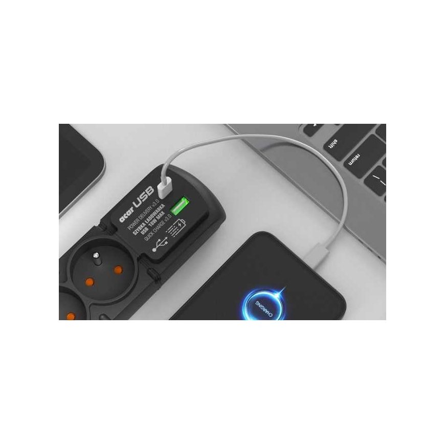 Acar Listwa zasilająca F4 USB A+C