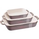 Rinkinys 3 prostokątnych półmisków ceramicznych Staub - Antyczny pilka