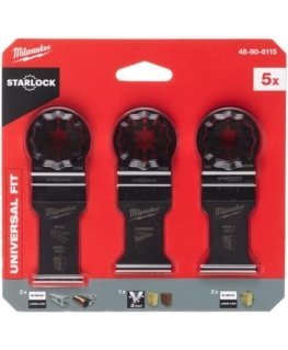 A set of accessories for a multi-purpose tool (wood, wood with nails, universal) Milwaukee 5 pcs.