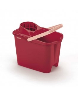 Prostokątne wiadro su wyciskaczem Mery - 14 ltr, Red