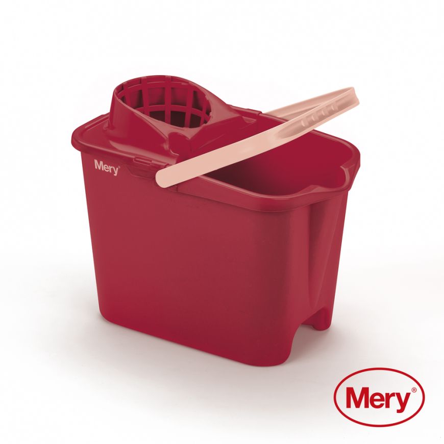 Prostokątne wiadro su wyciskaczem Mery - 14 ltr, Red – 2