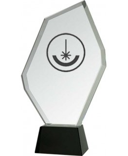 Detail Engraved glass trophy with case