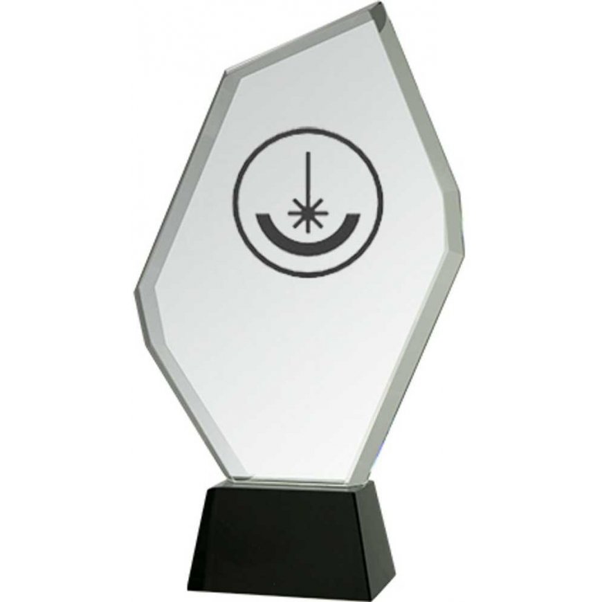 Detail Engraved glass trophy with case