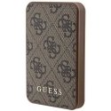 Guess Powerbank indukcyjny 15W GUPB5FP4EMGW 5000mAh ruda/ruda 4G Leather Metal Logo MagSafe Guess Powerbank indukcyjny 15W GUPB5FP4EMGW 5000mAh ruda/ruda 4G Leather Metal Logo MagSafe