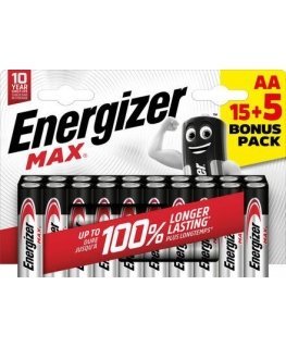 Energizer MAX AA 15+5 zdarma 1.5V alkaline