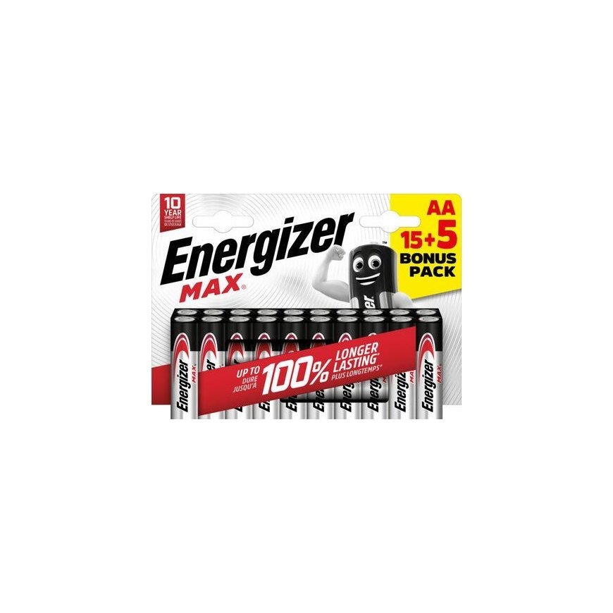 Energizer MAX AA 15+5 zdarma 1.5V alkaline