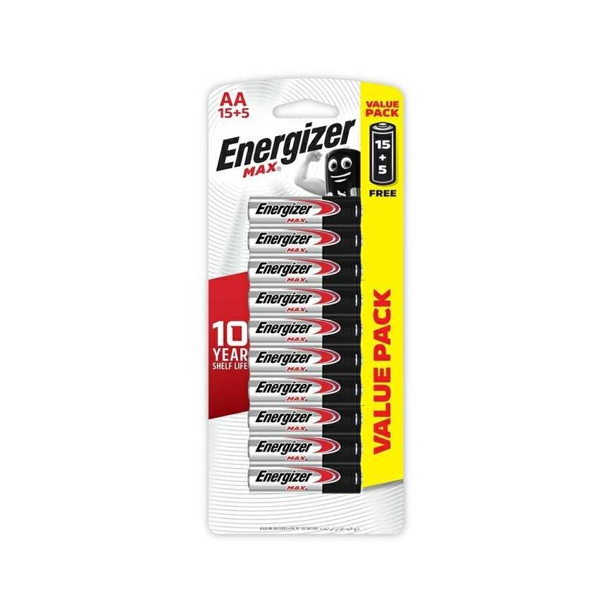 Energizer MAX AA 15+5 zdarma 1.5V alkalické – 2