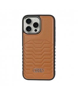 Audi Synthetic Leather MagSafe iPhone 15 Pro Max 6.7" brązowy|br