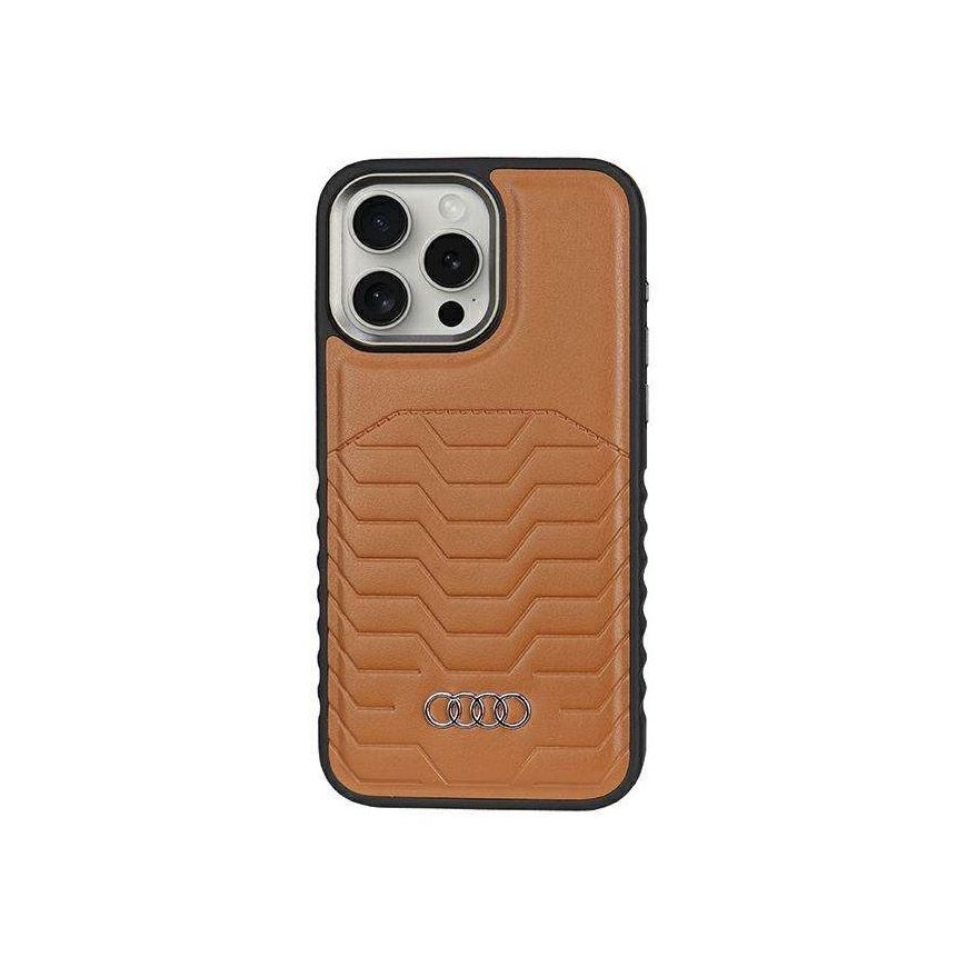 Audi Synthetic Leather MagSafe iPhone 15 Pro Max 6.7" brązowy|br