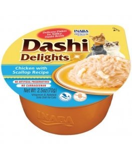 INABA Dashi Delights Chicken with scallop in broth - cat treats - 70g
