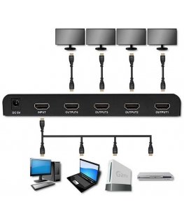 Qoltec Aktywny rozdzielacz Splitter 4 x HDMI 4K x 2K | 3.4 Gb/s