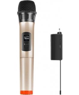 Wireless dynamic microphone UHF PULUZ PU628J 3.5mm (golden)