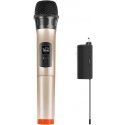 Wireless dynamic microphone UHF PULUZ PU628J 3.5mm (golden) Wireless dynamic microphone UHF PULUZ PU628J 3.5mm (golden)