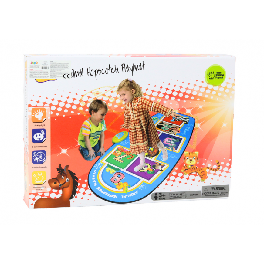 Lean Toys Dance Mat Interactive Hopscotch Game Animals 8 Melodies – 3