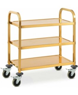 Royal Catering Catering trolley for serving 3 shelves 69 x 40 cm up to 240 kg - Gold