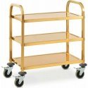 Royal Catering Catering trolley for serving 3 shelves 69 x 40 cm up to 240 kg - Gold Royal Catering Catering trolley for serving 3 shelves 69 x 40 cm up to 240 kg - Gold