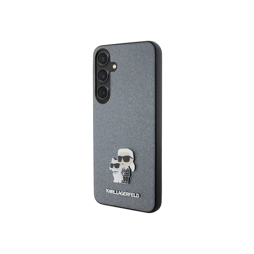 Case Karl Lagerfeld KLHCS24SPSAKCMPG S24 S921 hardcase gray/grey Saffiano Karl & Choupette Metal Pin – 2