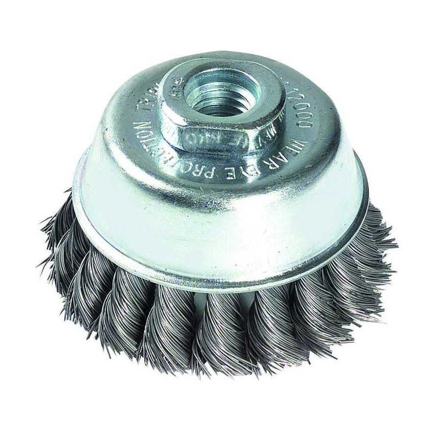 Tivoly Steel wire cupbrush for angle grinder, 65mm, twisted Ø0.35mm, M14