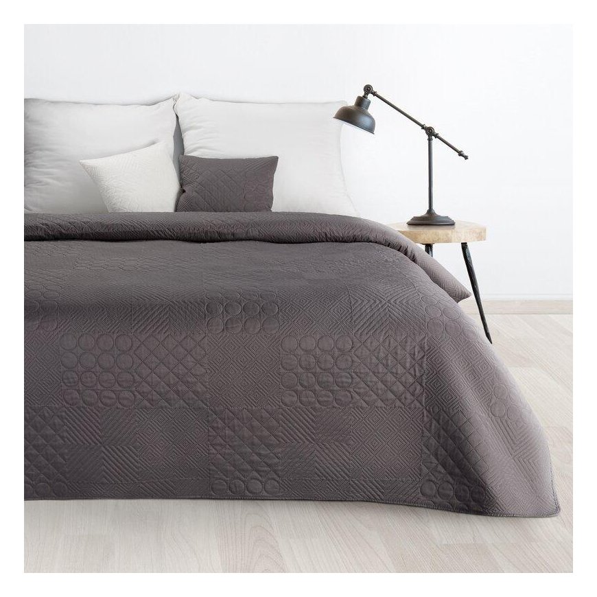 Eurofirany DESIGN 91 BONI / 5 Bedspread with quilt motif printed by hot pressing technique, 170X210 cm, color: graphite Bedsprea – 3