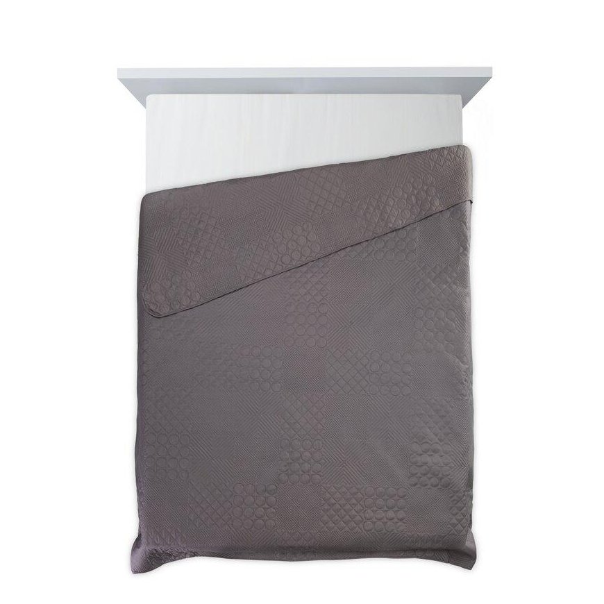 Eurofirany DESIGN 91 BONI / 5 Bedspread with quilt motif printed by hot pressing technique, 170X210 cm, color: graphite Bedsprea – 5