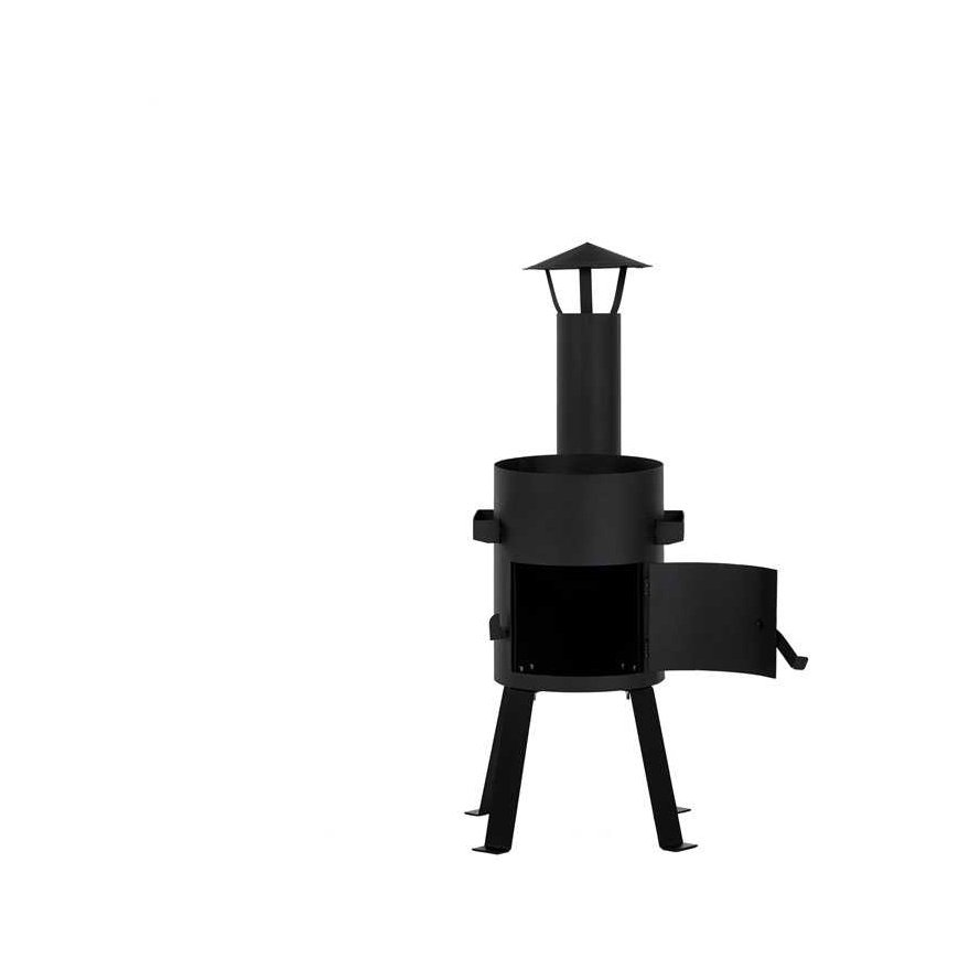 Kazan Mangal Stove with chimney for 8L boiler (2 mm steel, 300 mm diameter)