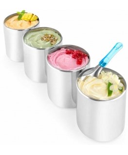The ice cream container is made of round steel, diam. 200mm 6.7L - Hendi 807002