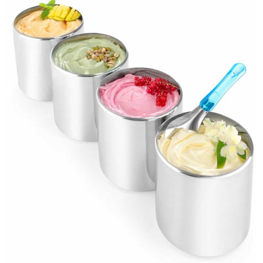 The ice cream container is made of round steel, diam. 200mm 6.7L - Hendi 807002