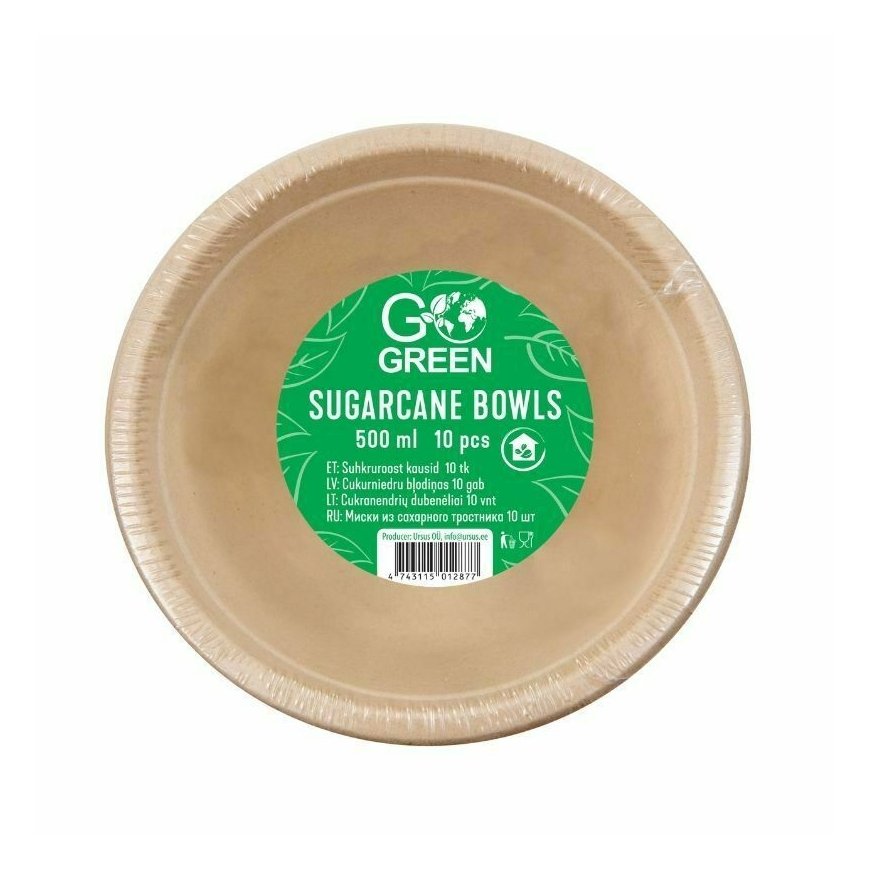 Compostable sugar cane bowls Go Green
